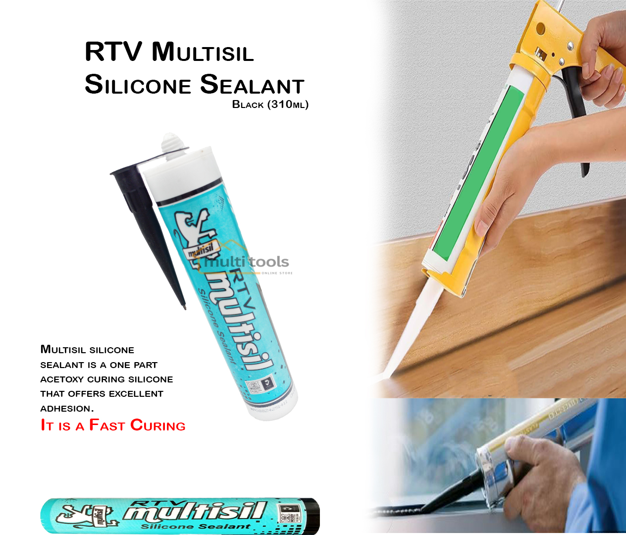 Rtv Multisil Silicone Sealant (Black)